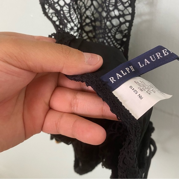 Ralph Lauren Blue Label Black Crochet Lace One Piece Swimsuit Swim Bikini Beach - Picture 5 of 5